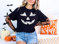 White Lace Pumpkin Face Seasonal Halloween Graphic - Adult & Kids T-Shirts, Sweatshirts & Hoodies apparel design preview 1