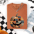 Jack O Lantern, Faux Quilt Pumpkin, Halloween, Fall - Adult & Kids T-Shirts, Sweatshirts & Hoodies apparel design preview 1