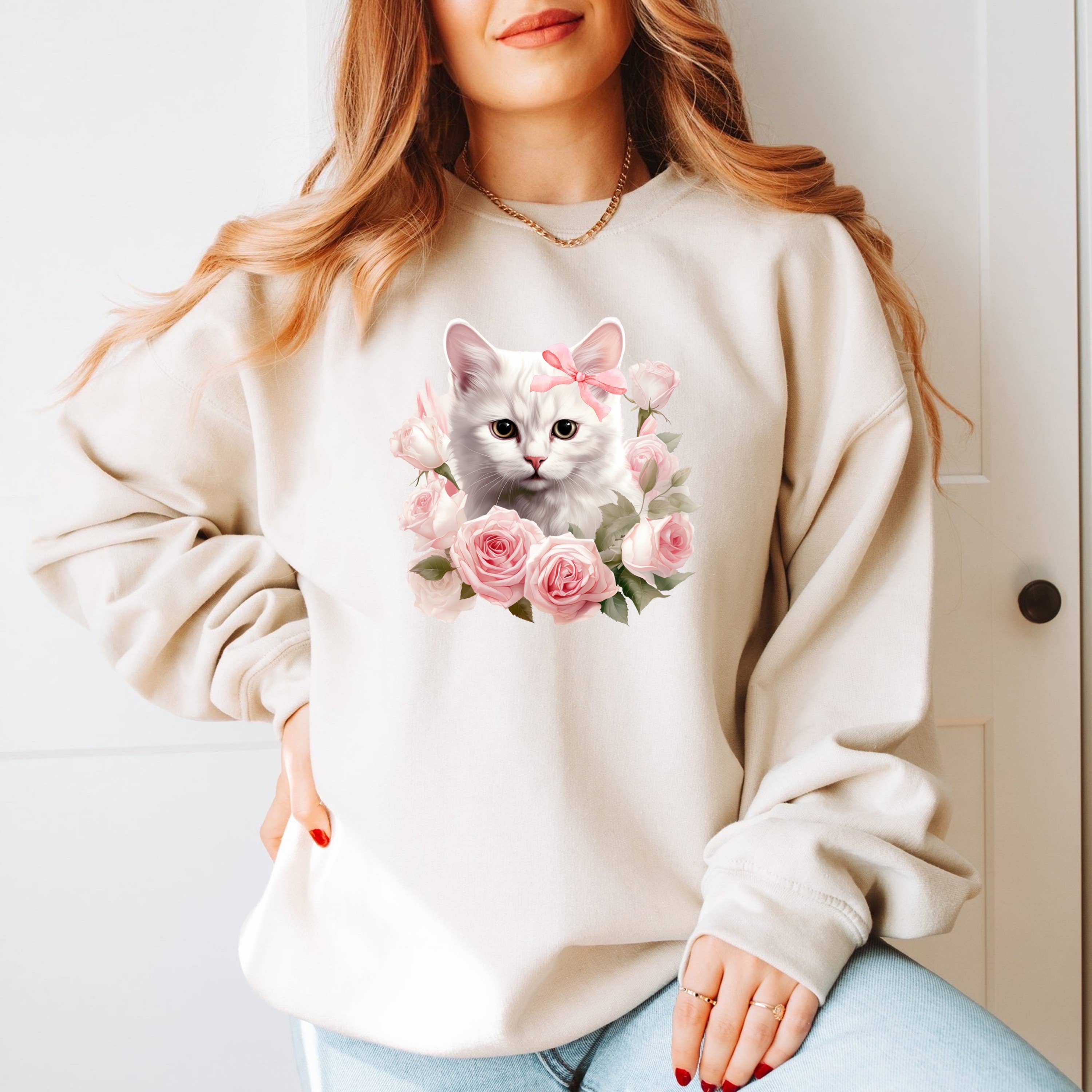 Kitten Girly Bows, Graphic - Adult & Kids T-Shirts, Sweatshirts & Hoodies apparel design preview 1