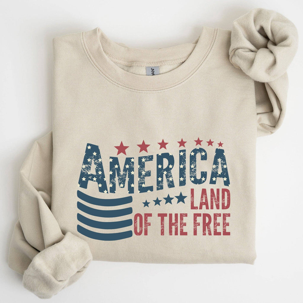 America, Flag, Land of the Free, Patriotic, USA - Adult & Kids T-Shirts, Sweatshirts & Hoodies apparel design preview 1