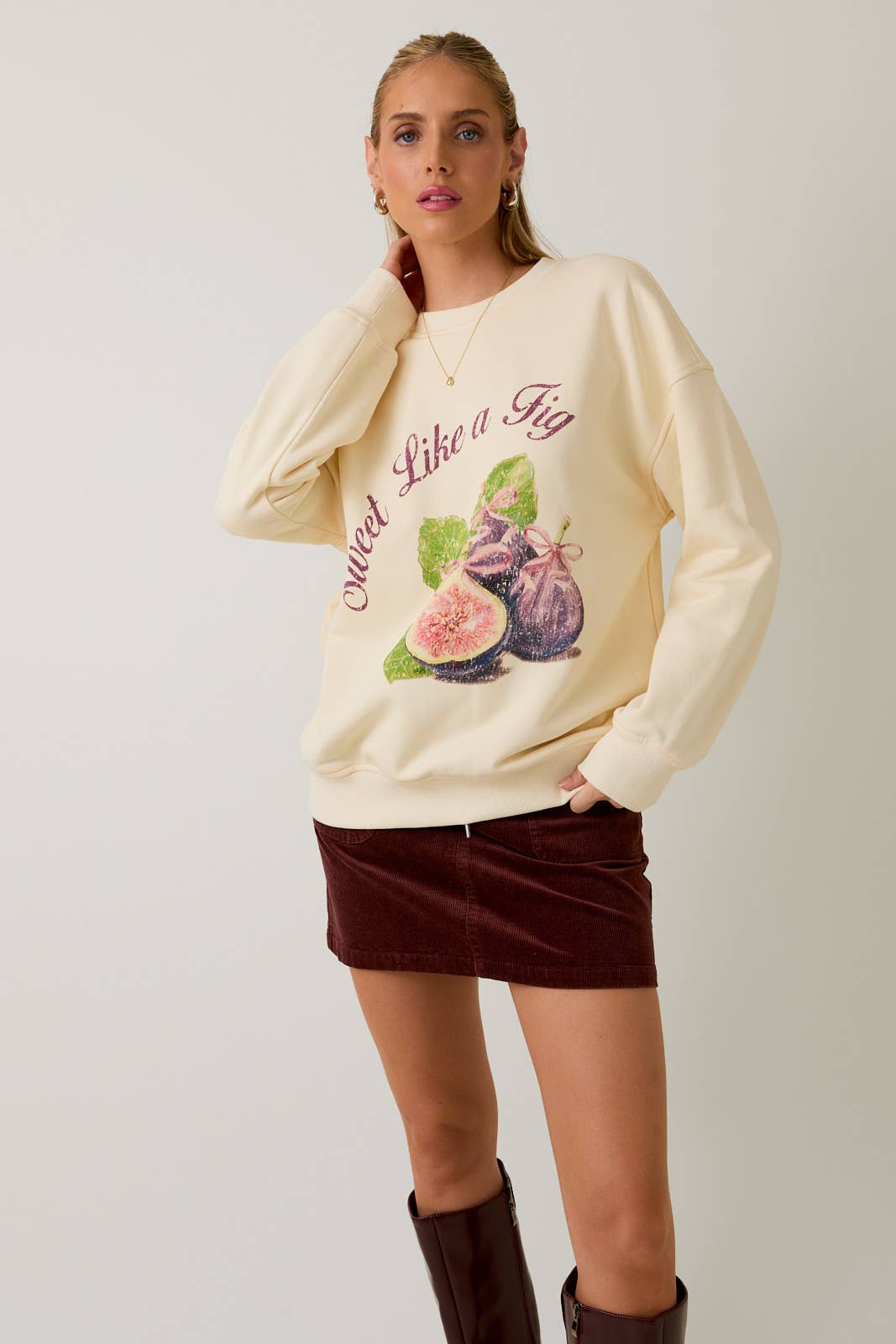 Crew Neck Fig Graphic Print - Adult & Kids T-Shirts, Sweatshirts & Hoodies apparel design preview 1