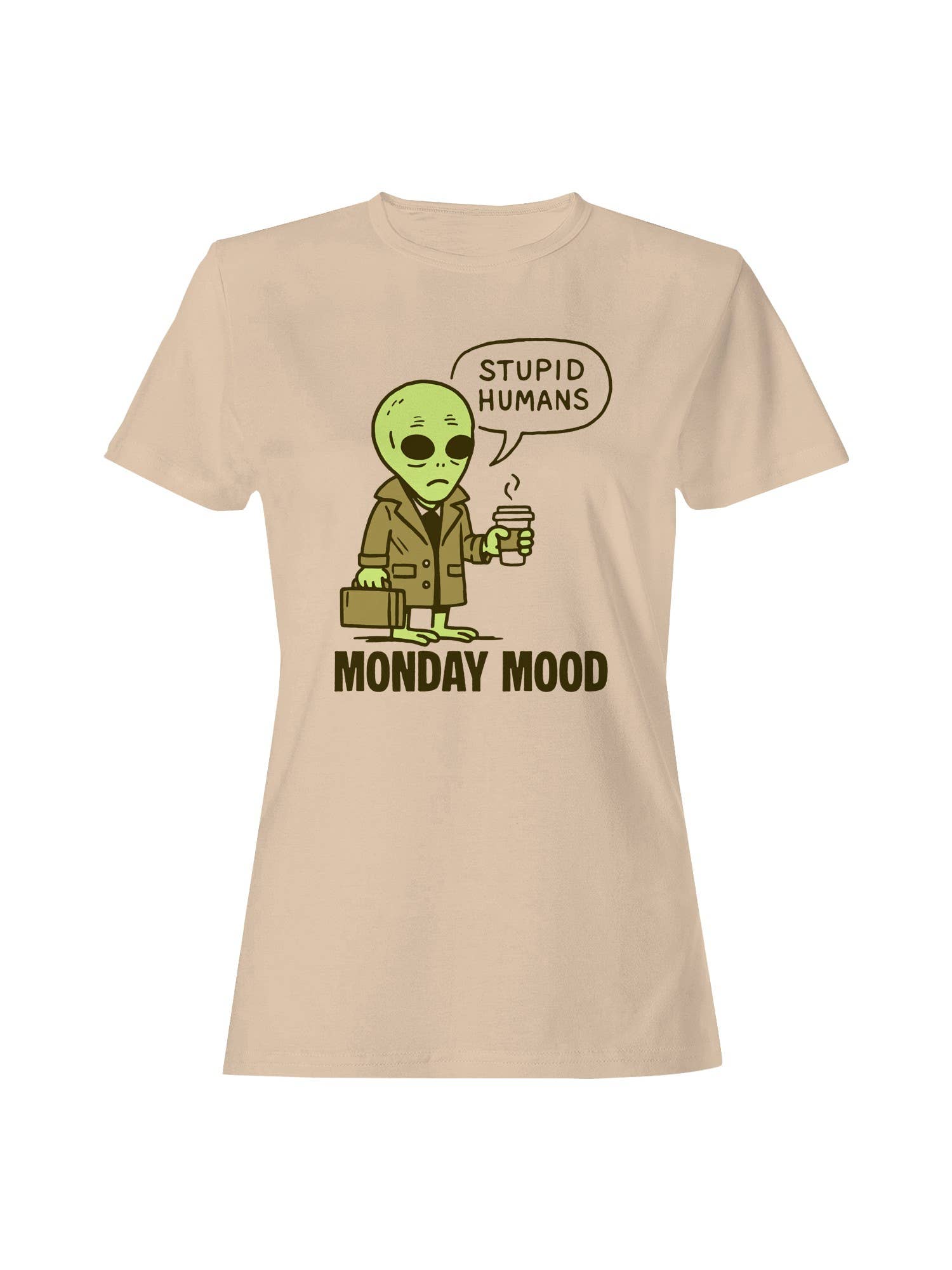 Alien's Monday Mood Humor Design Women's - Adult & Kids T-Shirts, Sweatshirts & Hoodies apparel design preview 1