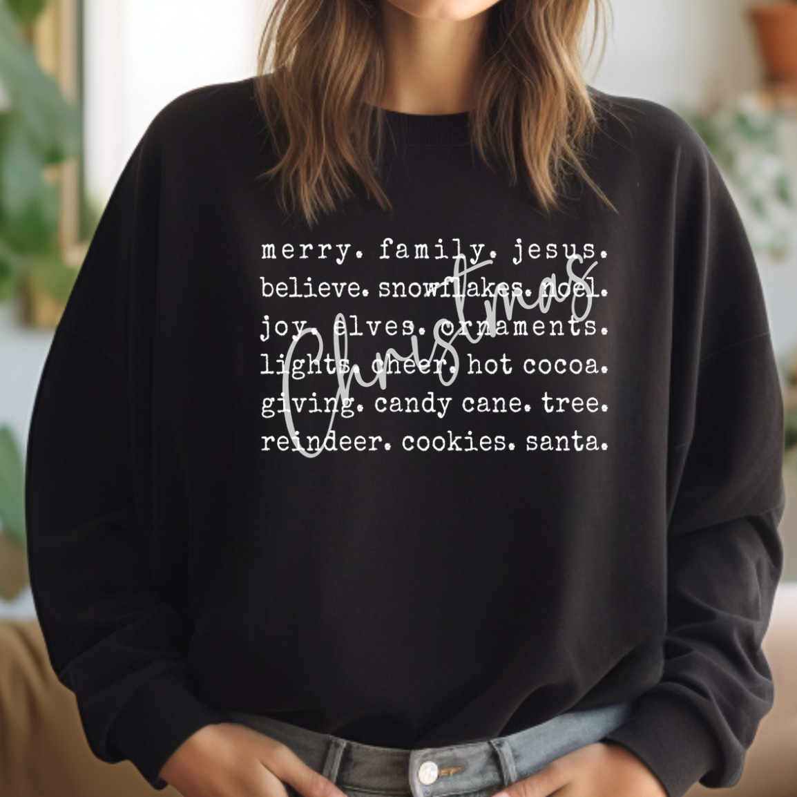 Christmas Words Crewneck - Adult & Kids T-Shirts, Sweatshirts & Hoodies apparel design preview 1