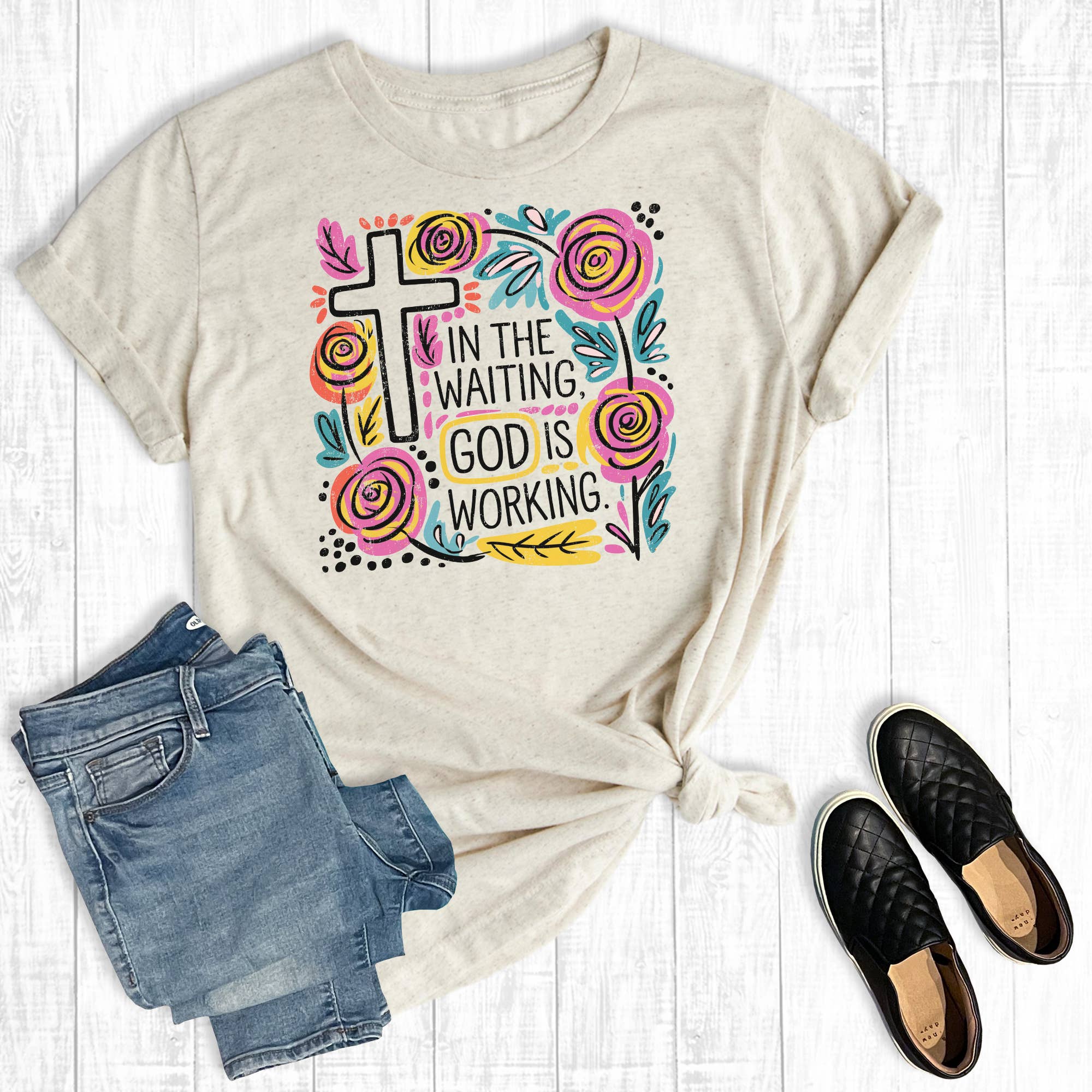 Faith Boho Floral Christian Graphic - Adult & Kids T-Shirts, Sweatshirts & Hoodies apparel design preview 1