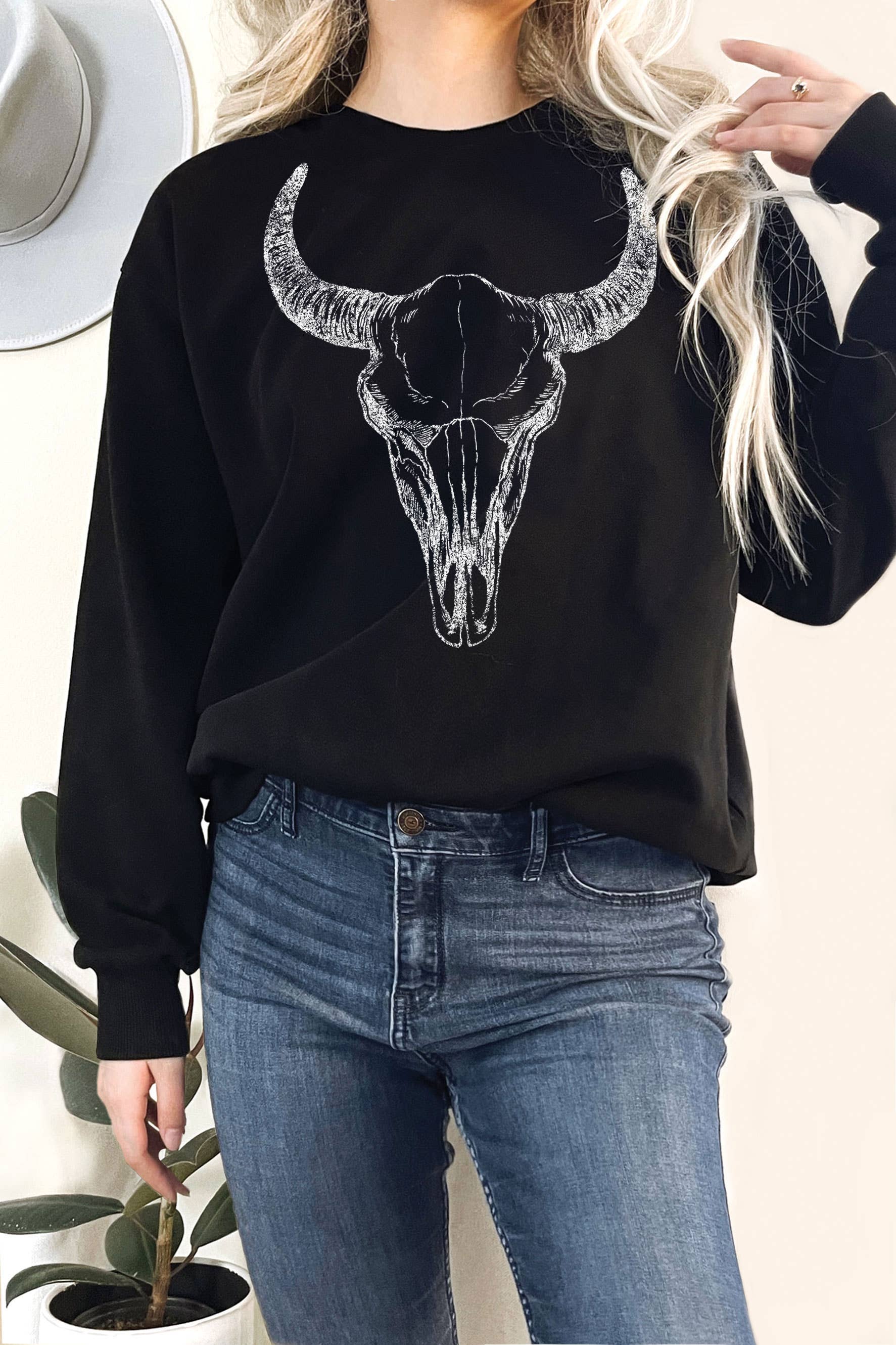 Skull Cow Graphic Terry - Adult & Kids T-Shirts, Sweatshirts & Hoodies apparel design preview 1