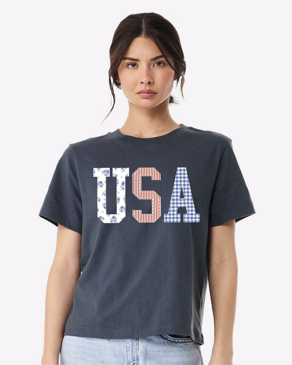USA America Patriotic Quilted Puff Ink Navy Ellie - Adult & Kids T-Shirts, Sweatshirts & Hoodies apparel design preview 1