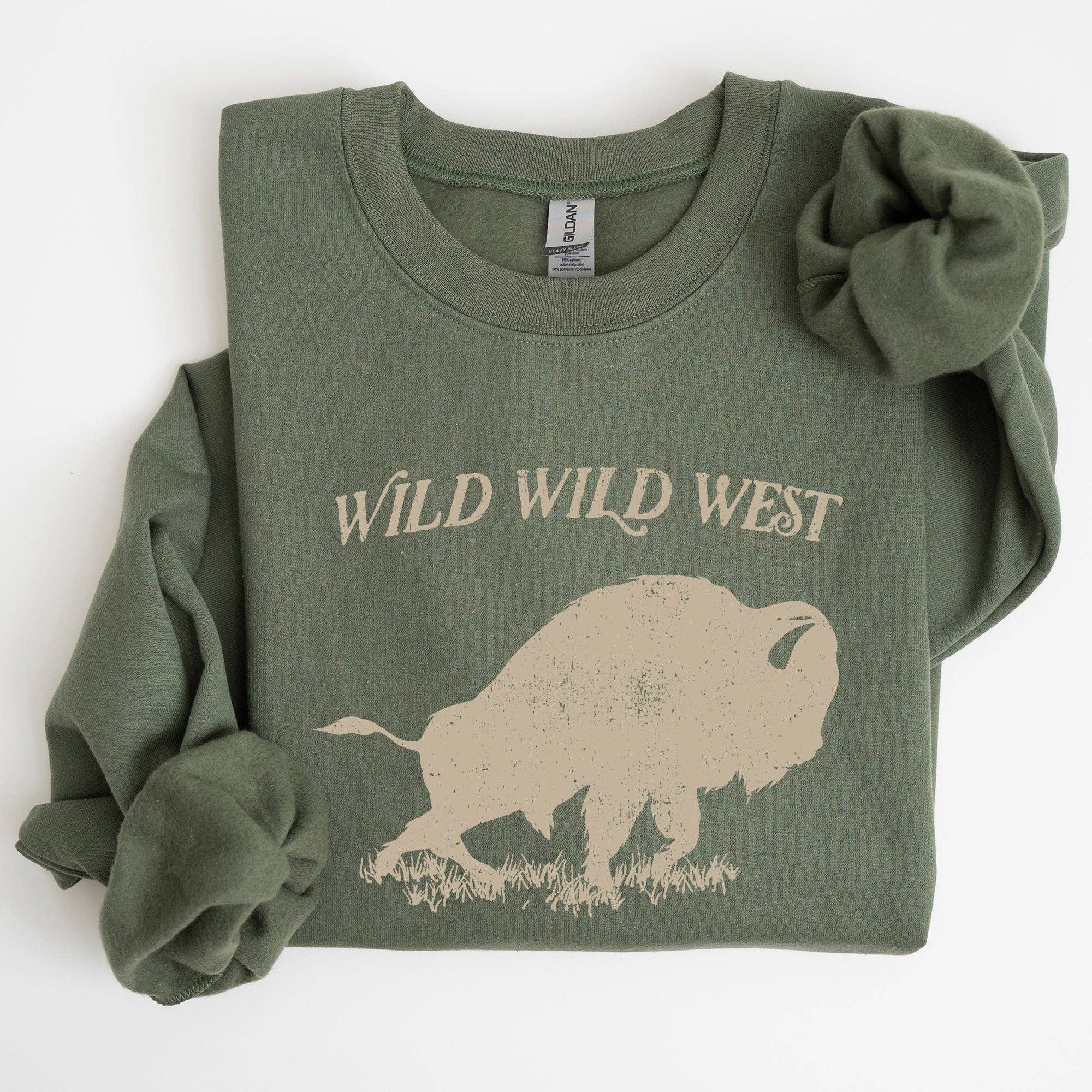 Wild West, Buffalo, Country, Cowboy, Cowgirl - Adult & Kids T-Shirts, Sweatshirts & Hoodies apparel design preview 1