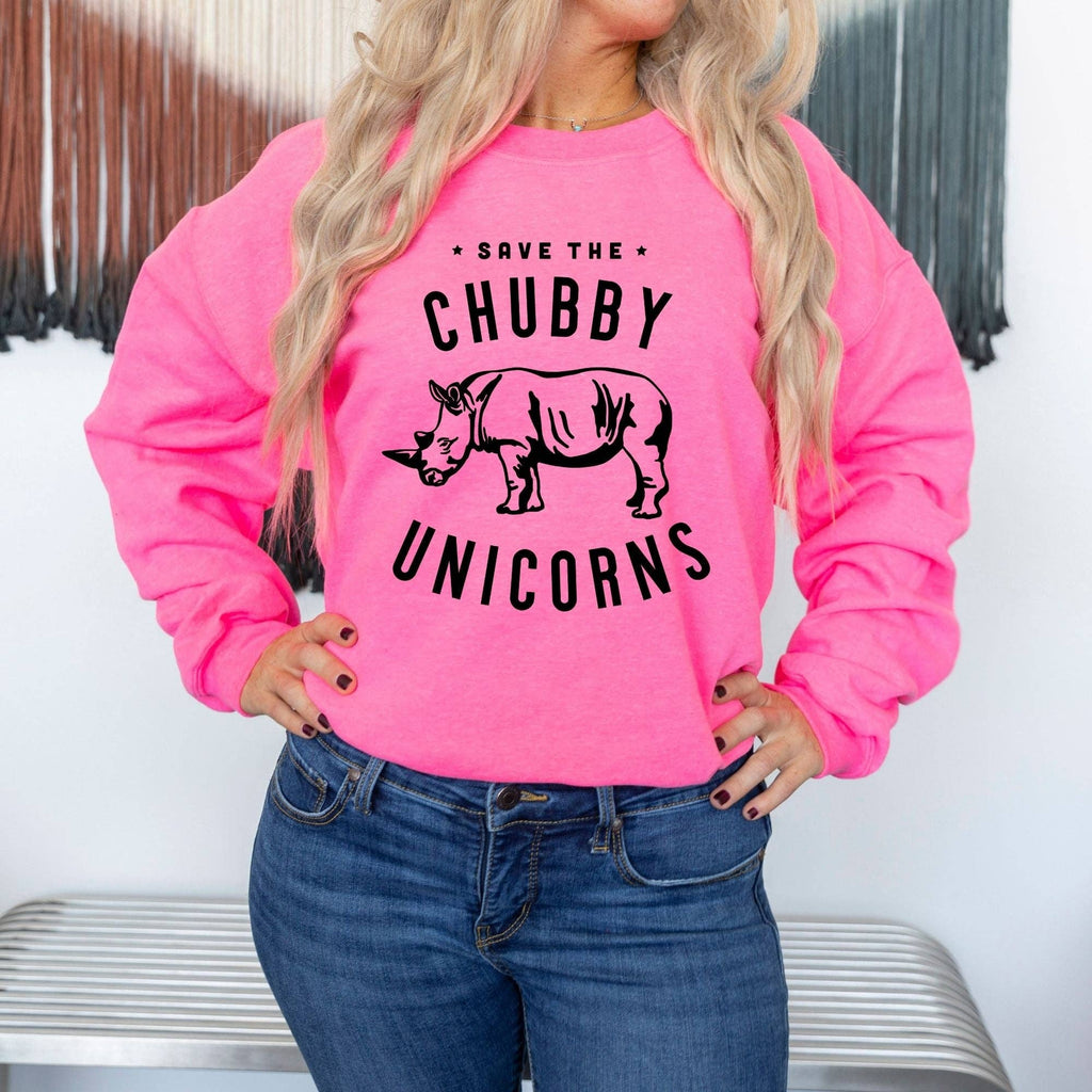 Save the Chubby Unicorns Crewneck 040 - Adult & Kids T-Shirts, Sweatshirts & Hoodies apparel design preview 1