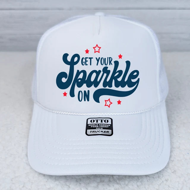 Get Your Sparkle On White Trucker Cap - Adult & Kids T-Shirts, Sweatshirts & Hoodies apparel design preview 1