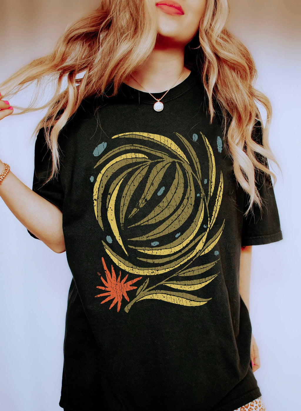 Boho Abstract Ferns Vintage - Adult & Kids T-Shirts, Sweatshirts & Hoodies apparel design preview 1