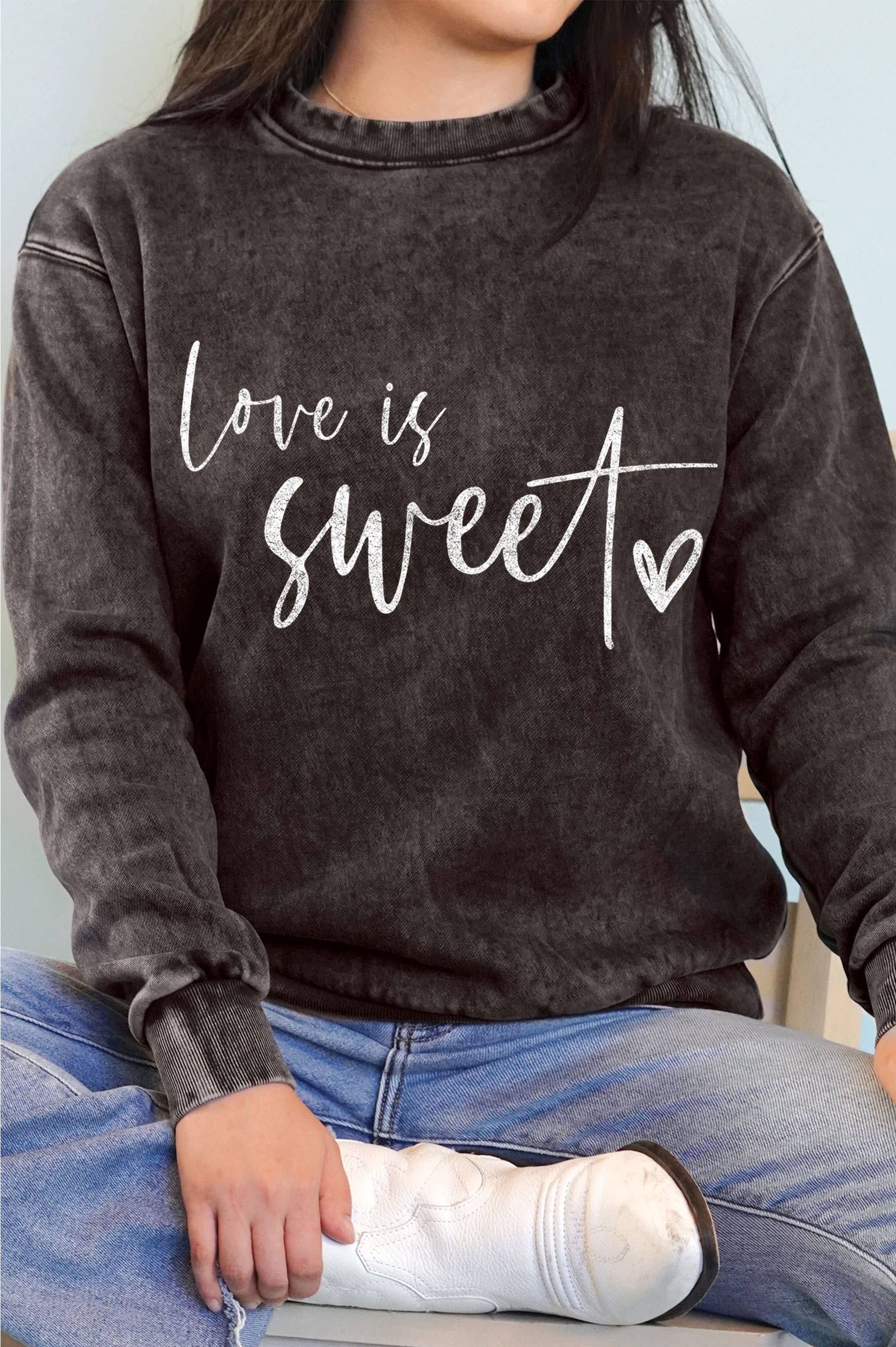 Love Is Sweet Valentine's Graphic Mineral Brushed - Adult & Kids T-Shirts, Sweatshirts & Hoodies apparel design preview 1