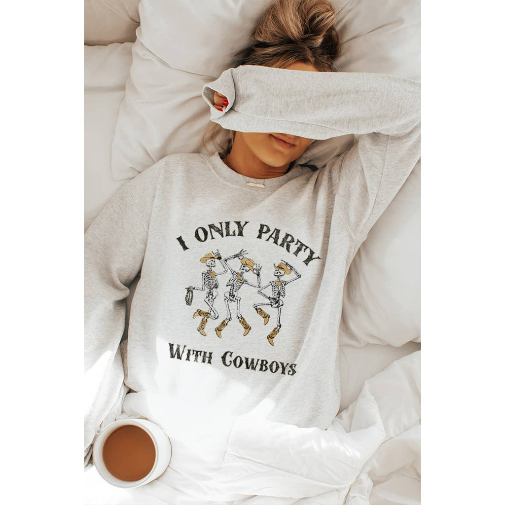 I Only Party with Cowboys Western Graphic - Adult & Kids T-Shirts, Sweatshirts & Hoodies apparel design preview 1