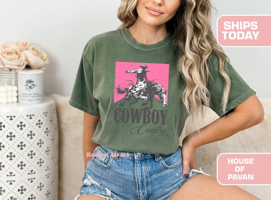 Pink Rodeo Vintage Western Cowboy Style - Adult & Kids T-Shirts, Sweatshirts & Hoodies apparel design preview 1