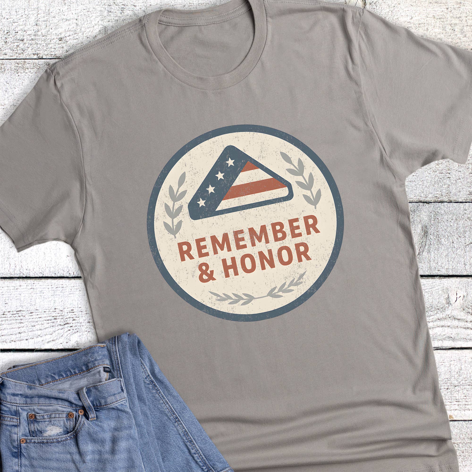 Memorial Day Honor Folded Flag Graphic - Adult & Kids T-Shirts, Sweatshirts & Hoodies apparel design preview 1