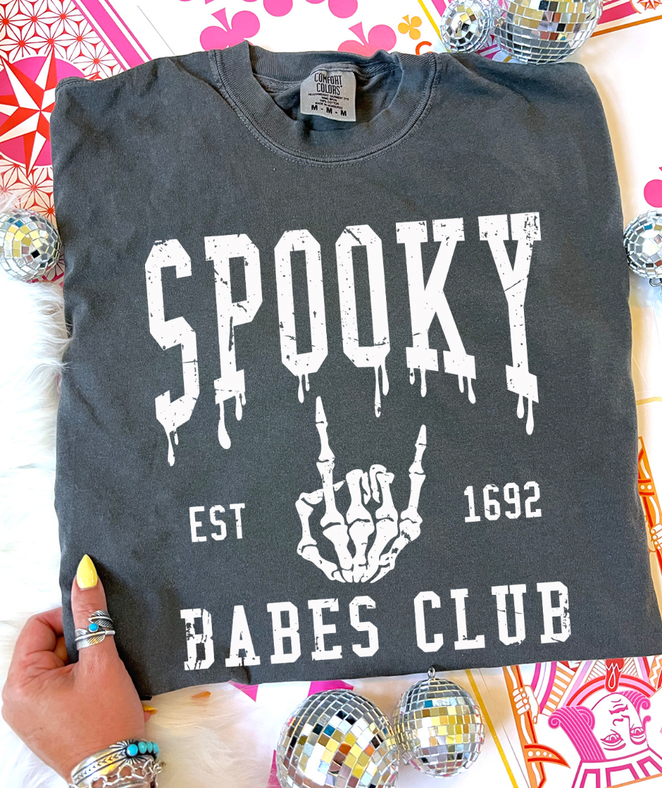 Spooky Babes Club Comfort Color Pepper - Adult & Kids T-Shirts, Sweatshirts & Hoodies apparel design preview 1