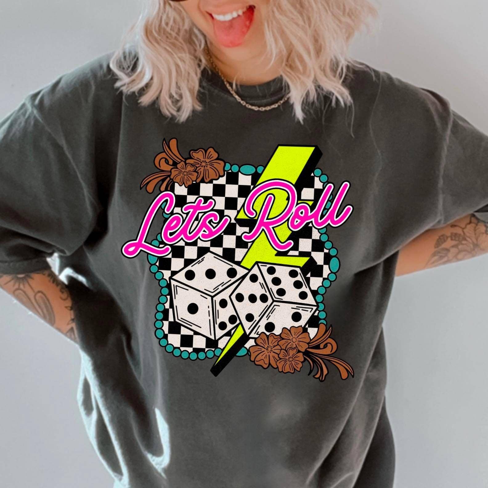 Let'S Roll Retro Western Comfort Color Graphic - Adult & Kids T-Shirts, Sweatshirts & Hoodies apparel design preview 1