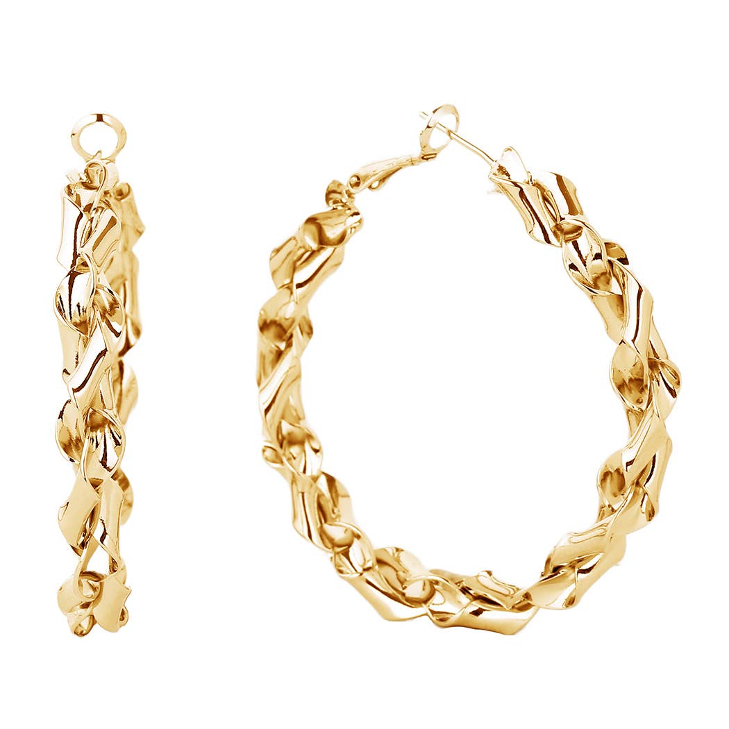 14K Gold-Dipped Twisted Omega Closure Earrings - Adult & Kids T-Shirts, Sweatshirts & Hoodies apparel design preview 1