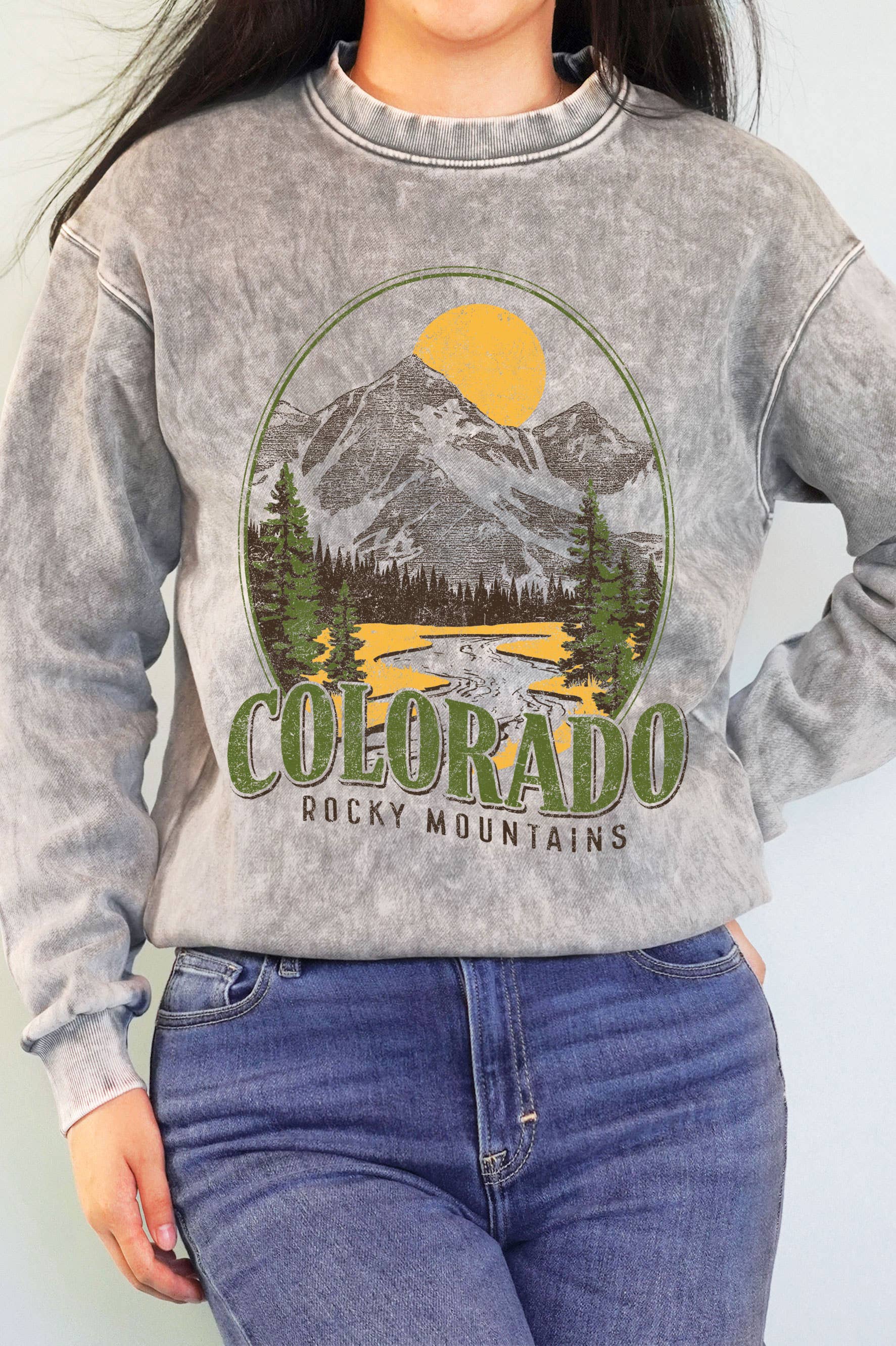 Colorado Mountains Graphic Mineral Brushed - Adult & Kids T-Shirts, Sweatshirts & Hoodies apparel design preview 1
