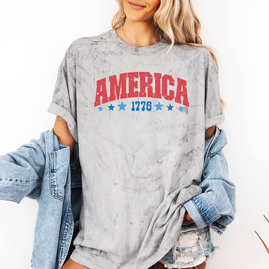 America, 1776, USA, 4th of July, Color Blast - Adult & Kids T-Shirts, Sweatshirts & Hoodies apparel design preview 1