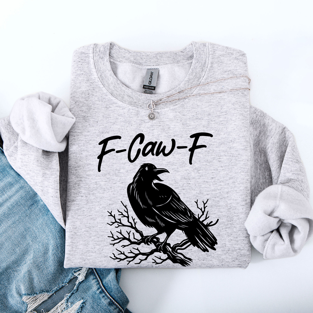 F Caw Raven, Crow, Funny, Trending, Halloween, - Adult & Kids T-Shirts, Sweatshirts & Hoodies apparel design preview 1