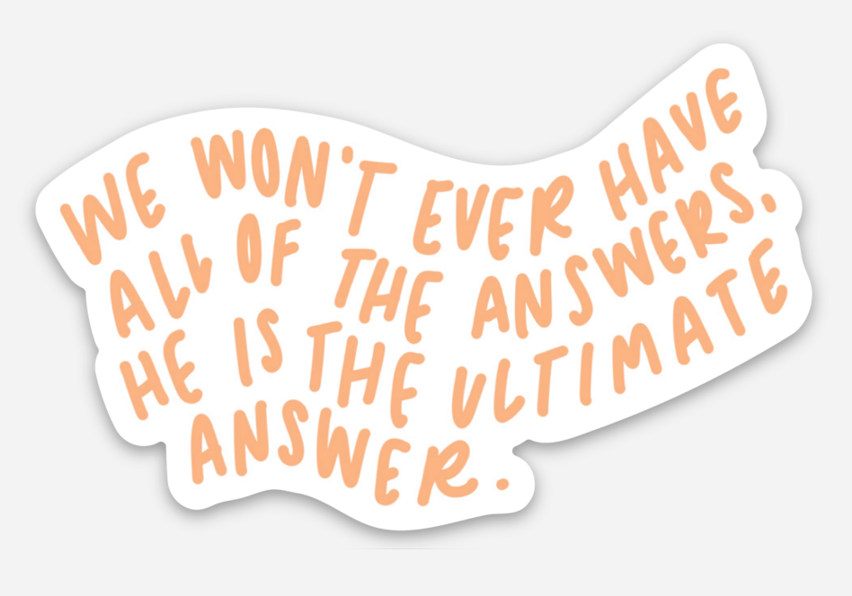 Ultimate Answer Sticker Christian Gift - Adult & Kids T-Shirts, Sweatshirts & Hoodies apparel design preview 1