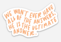 Ultimate Answer Sticker Christian Gift - Adult & Kids T-Shirts, Sweatshirts & Hoodies apparel design preview 1
