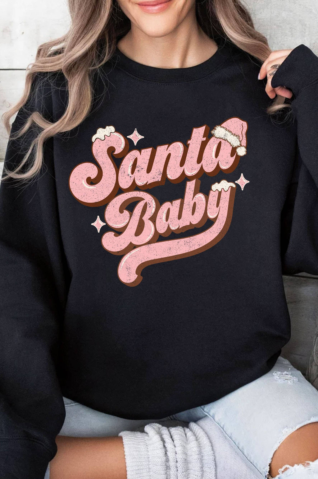 Santa Baby Graphic Brushed - Adult & Kids T-Shirts, Sweatshirts & Hoodies apparel design preview 1