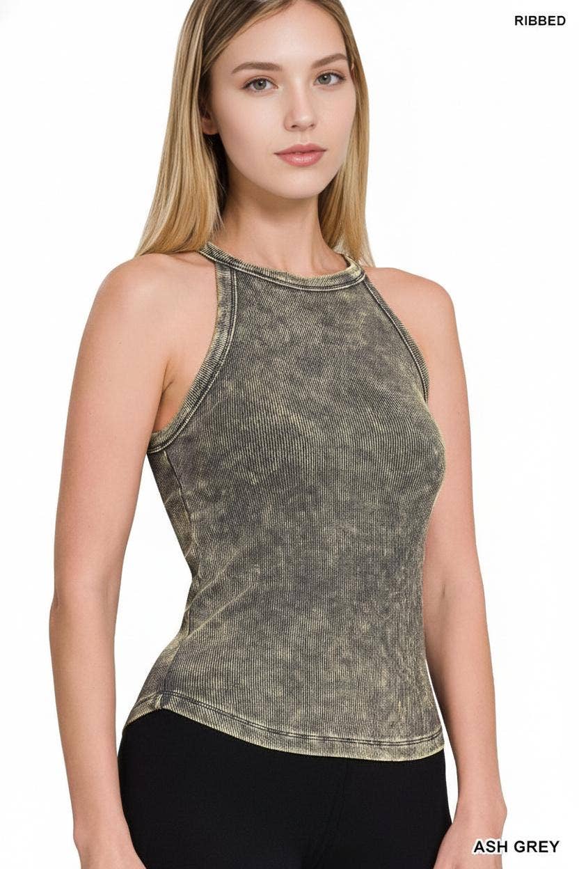 0108 Washed Halter Neck Rib Cami SI-24675 - Adult & Kids T-Shirts, Sweatshirts & Hoodies apparel design preview 1