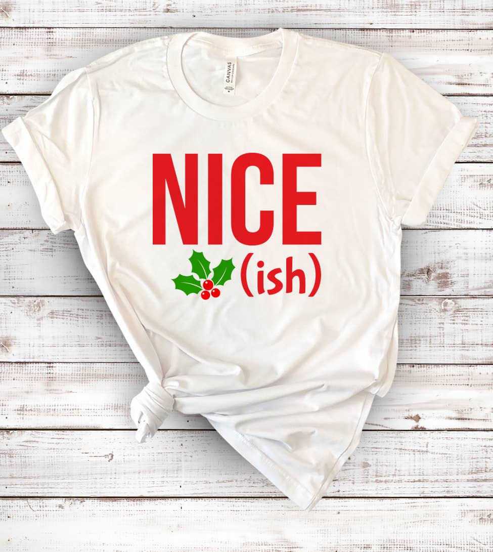 Nice-Ish Holly Cute Funny Christmas - Adult & Kids T-Shirts, Sweatshirts & Hoodies apparel design preview 1