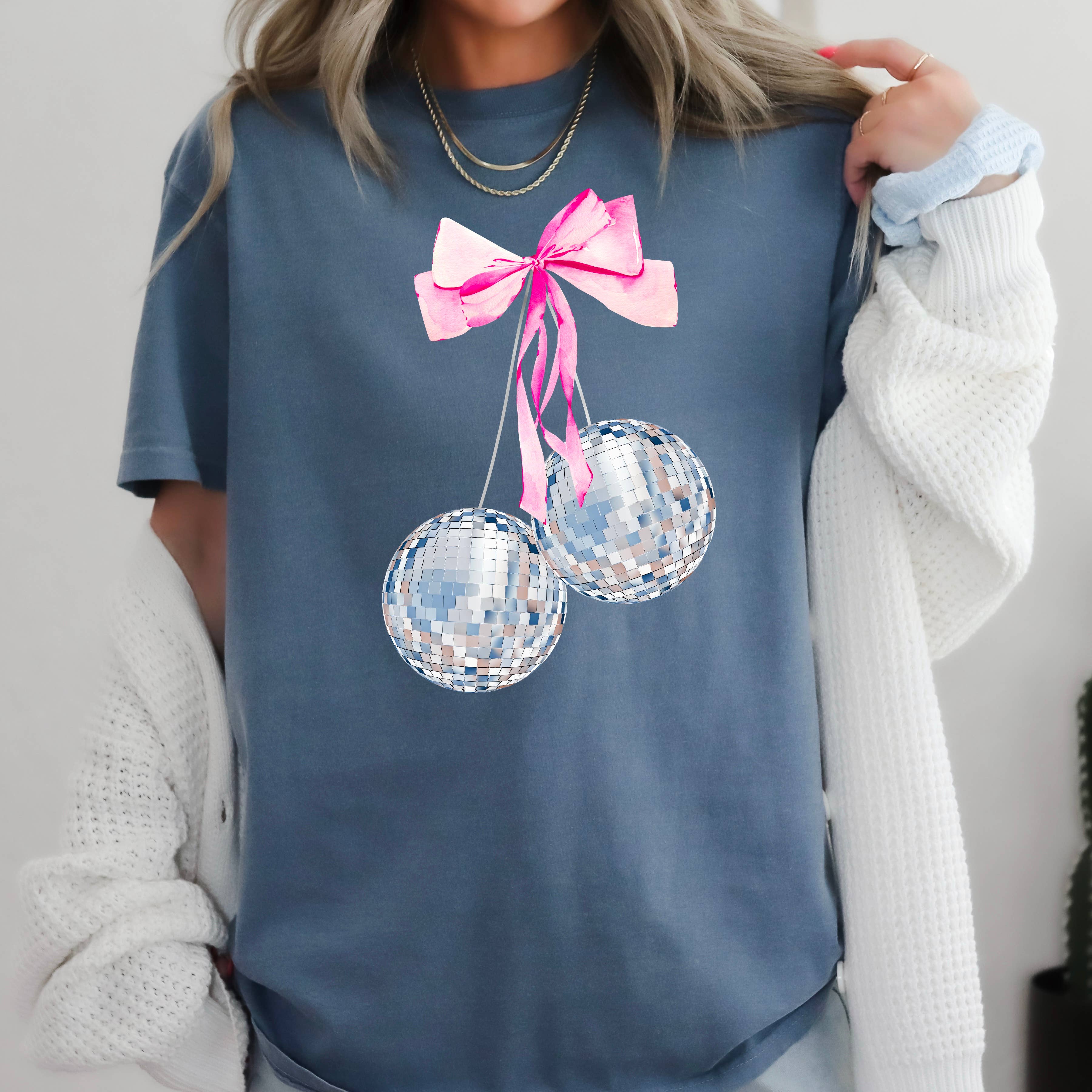 Coquette Disco Balls Graphic Comfort Colors - Adult & Kids T-Shirts, Sweatshirts & Hoodies apparel design preview 1