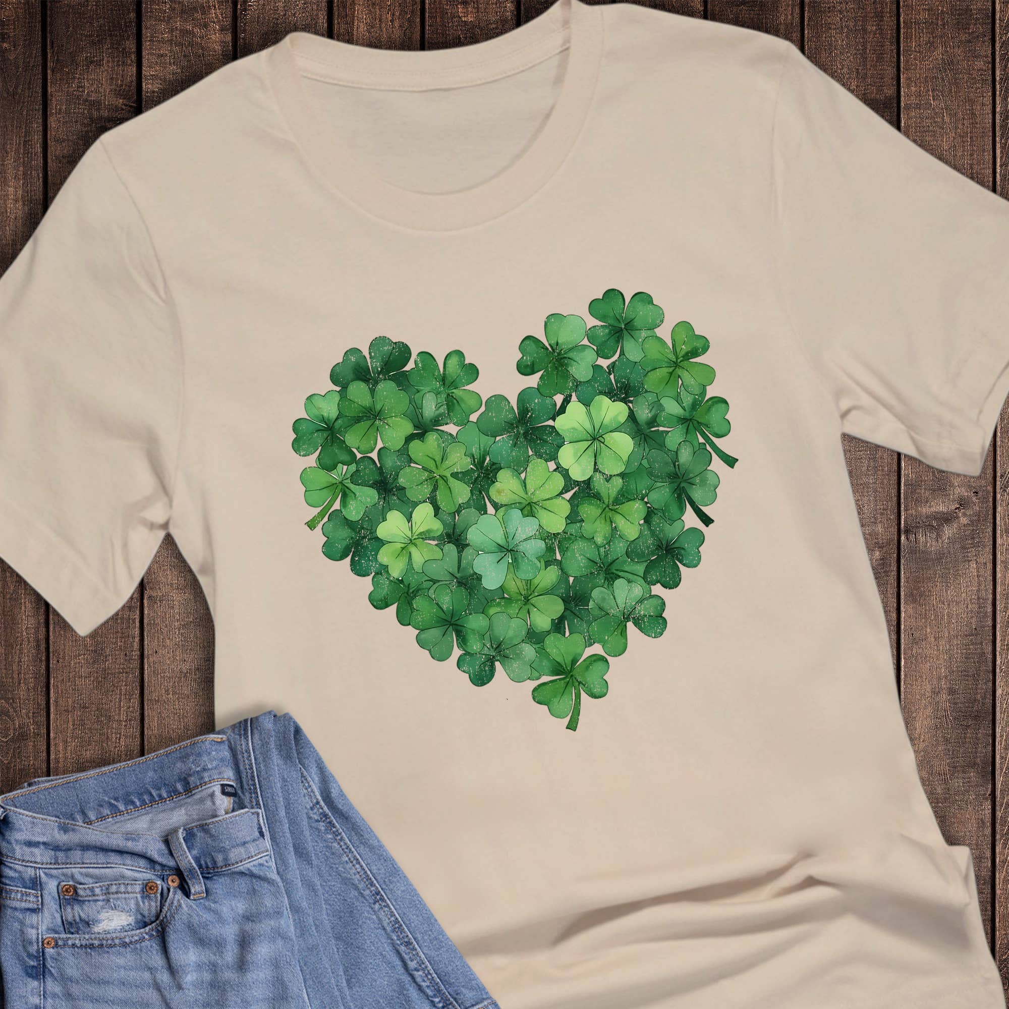 St. Patrick Clover Heart Graphic - Adult & Kids T-Shirts, Sweatshirts & Hoodies apparel design preview 1