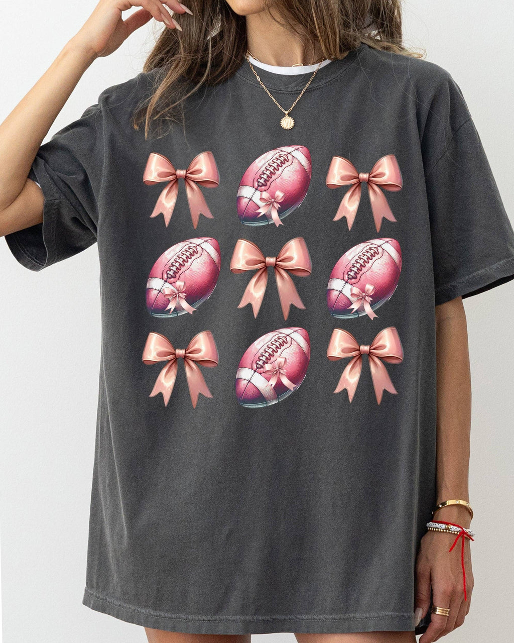 Football, Bow, Ribbon, Ghost, Western Halloween - Adult & Kids T-Shirts, Sweatshirts & Hoodies apparel design preview 1