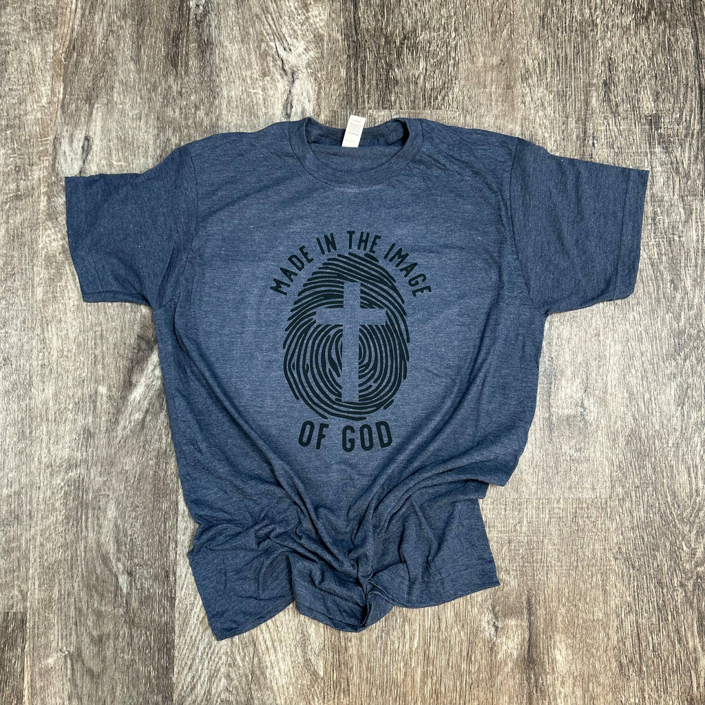 Made in the Image of God Heather Navy - Adult & Kids T-Shirts, Sweatshirts & Hoodies apparel design preview 1