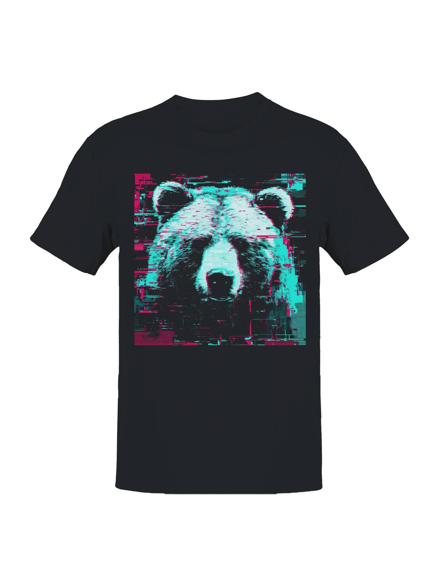 Glitch Art Bear Design Men's - Adult & Kids T-Shirts, Sweatshirts & Hoodies apparel design preview 1