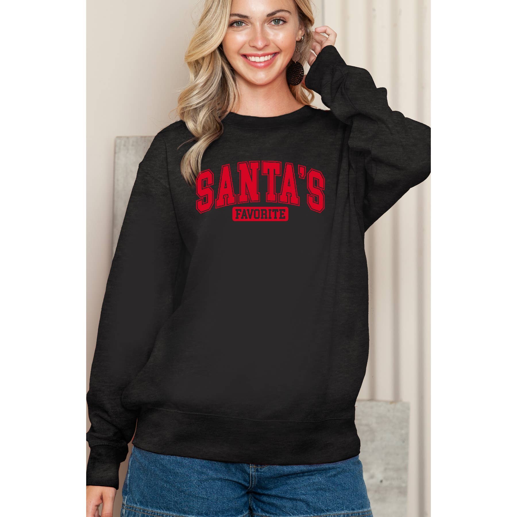 Santa S Favorite Christmas Crewneck - Adult & Kids T-Shirts, Sweatshirts & Hoodies apparel design preview 1