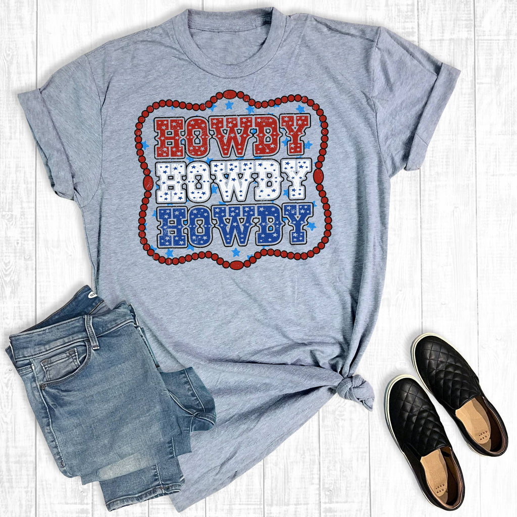 4th of July Howdy Graphic - Adult & Kids T-Shirts, Sweatshirts & Hoodies apparel design preview 1
