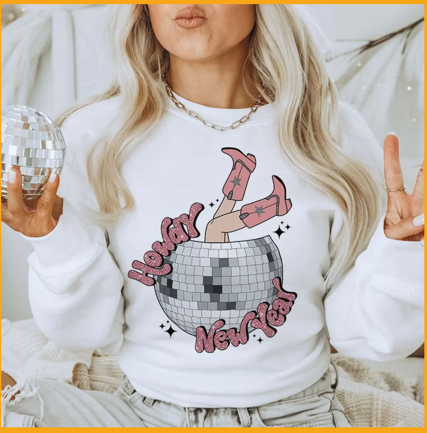 Howdy Disco Ball New Years - Adult & Kids T-Shirts, Sweatshirts & Hoodies apparel design preview 1