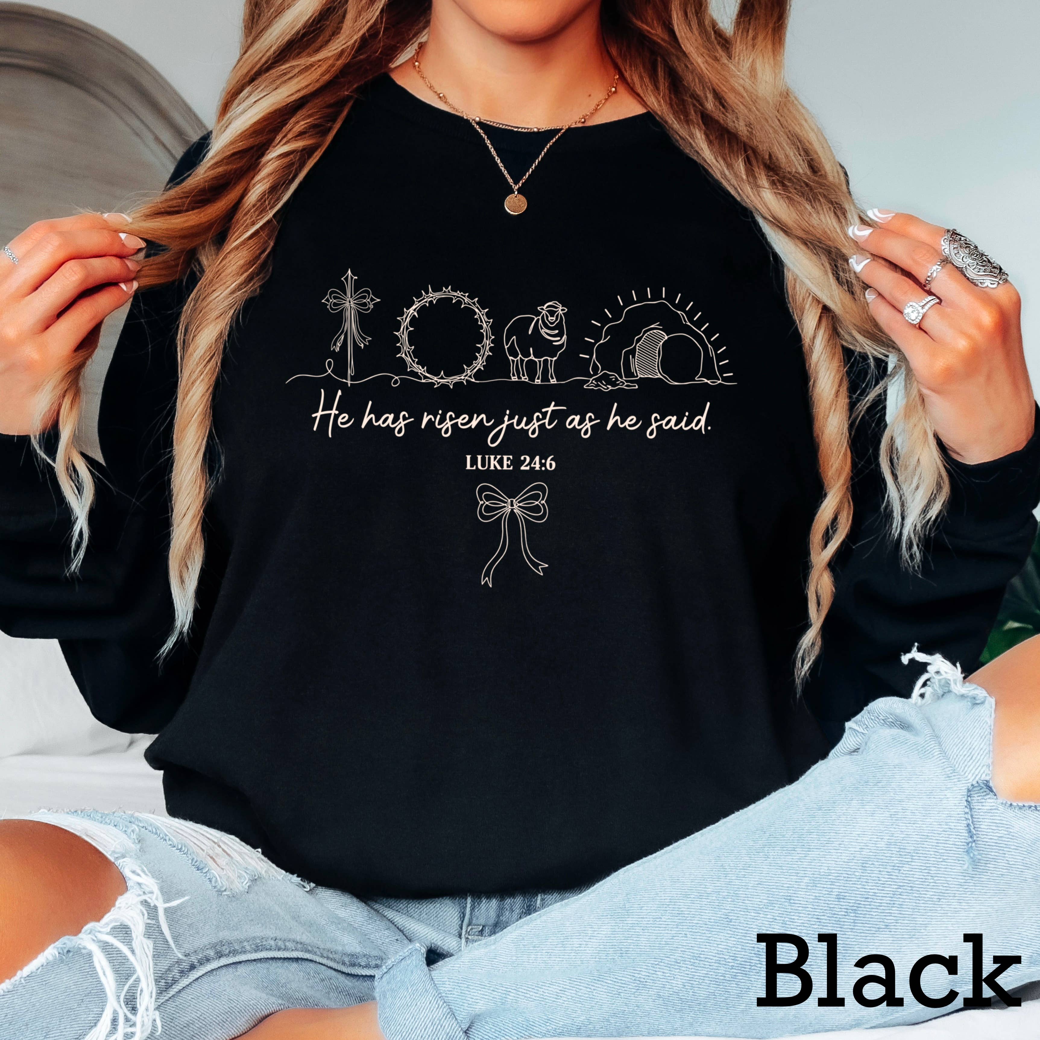 He Is Risen Easter Graphic - Adult & Kids T-Shirts, Sweatshirts & Hoodies apparel design preview 1
