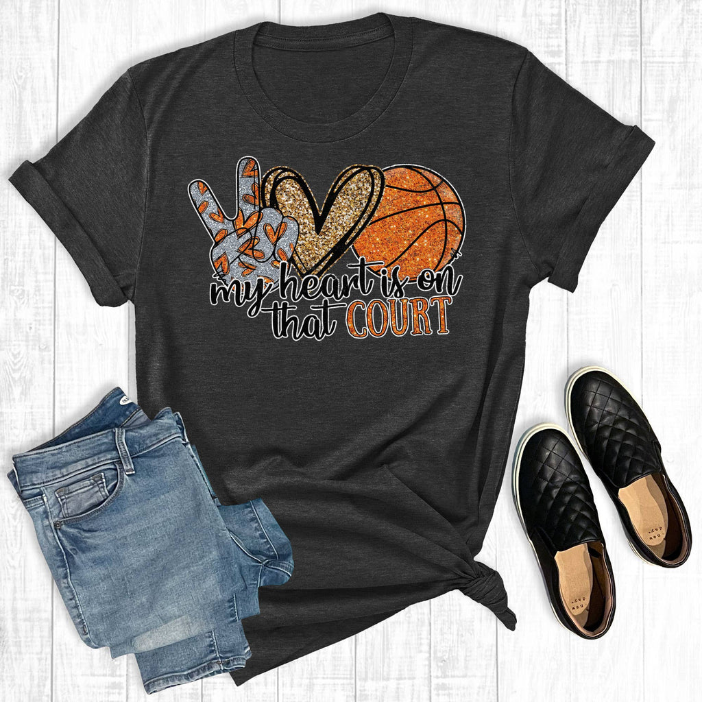 My Heart Is On That Court - Adult & Kids T-Shirts, Sweatshirts & Hoodies apparel design preview 1
