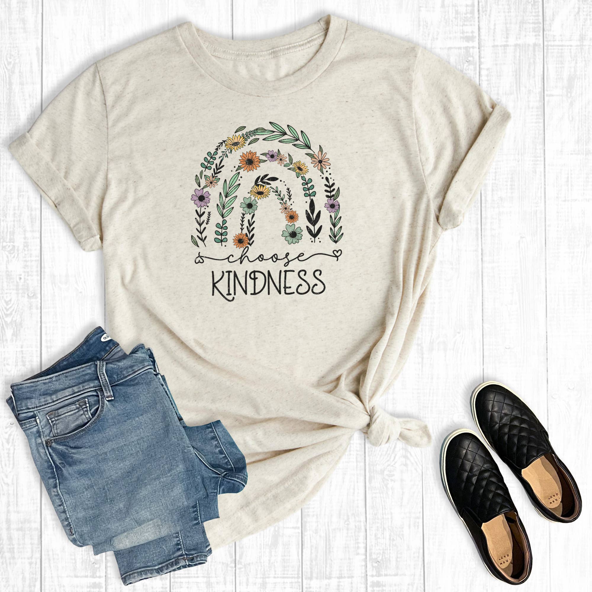Floral Choose Kindness Graphic - Adult & Kids T-Shirts, Sweatshirts & Hoodies apparel design preview 1