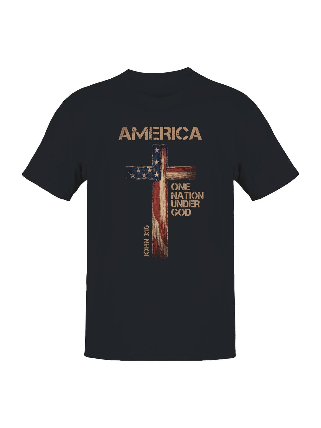 Patriotic Faith Cross Design Men's - Adult & Kids T-Shirts, Sweatshirts & Hoodies apparel design preview 1