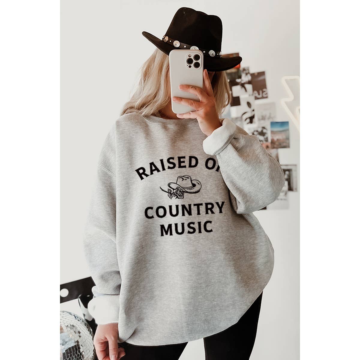 Raised On Country Music Vintage Graphic - Adult & Kids T-Shirts, Sweatshirts & Hoodies apparel design preview 1