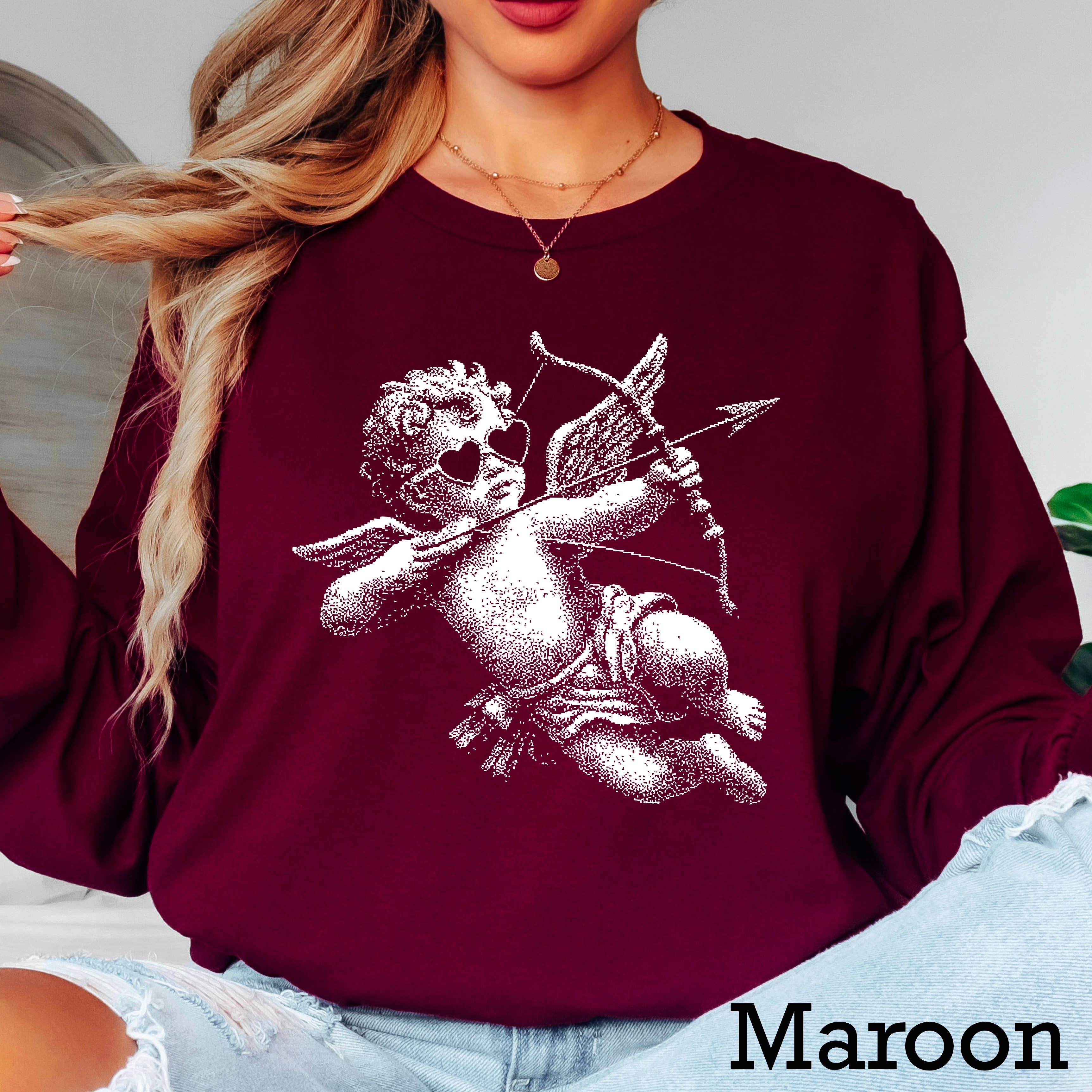 Halftone Cupid Valentine'S Day Gildan - Adult & Kids T-Shirts, Sweatshirts & Hoodies apparel design preview 1