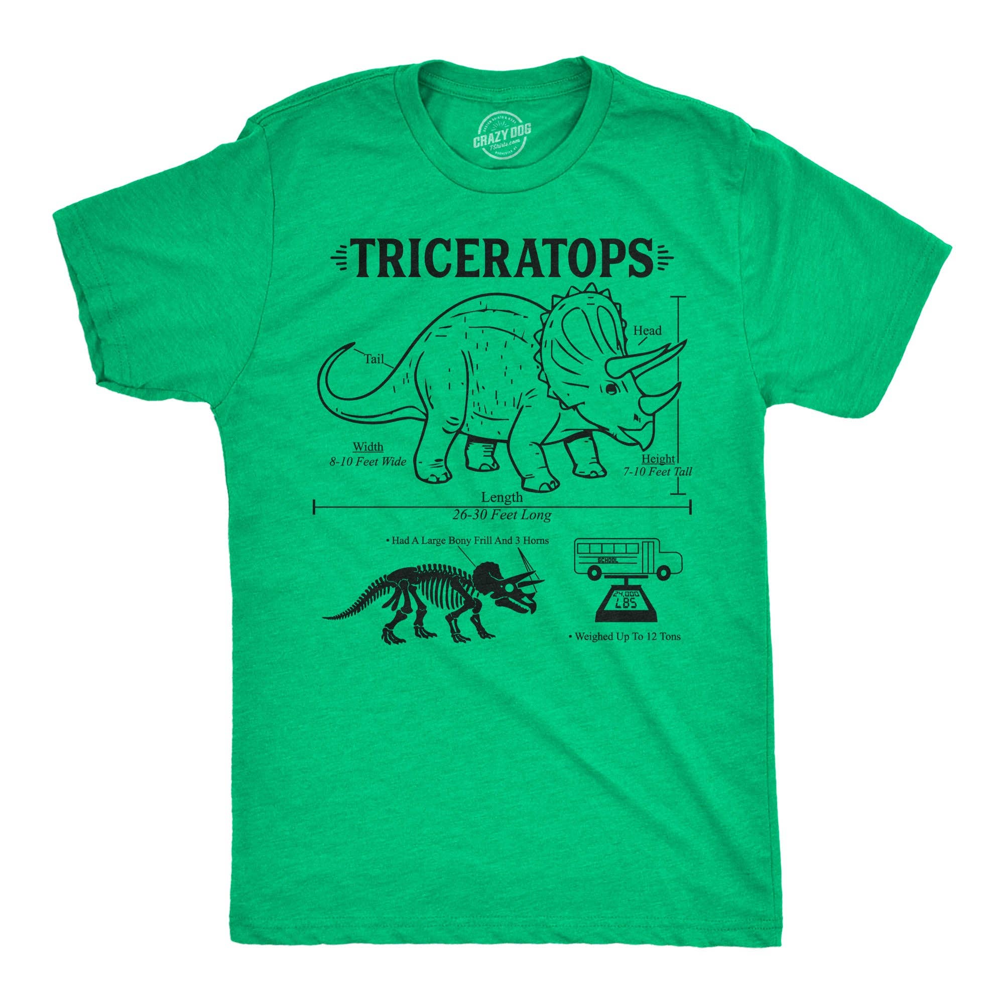 Triceratops Infographic Men's - Adult & Kids T-Shirts, Sweatshirts & Hoodies apparel design preview 1
