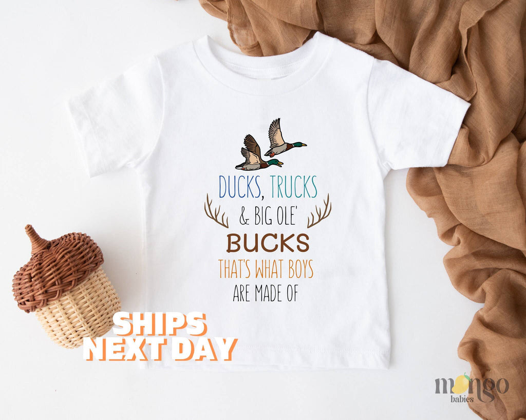 Ducks, Trucks Big Ole' Bucks Toddler Hunting - Adult & Kids T-Shirts, Sweatshirts & Hoodies apparel design preview 1