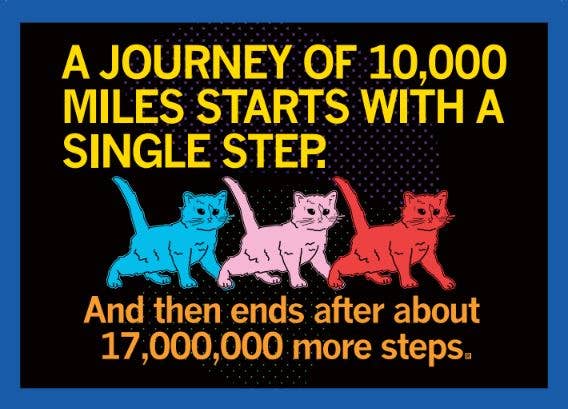 Starts with A Single Step Postcard - Adult & Kids T-Shirts, Sweatshirts & Hoodies apparel design preview 1