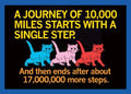 Starts with A Single Step Postcard - Adult & Kids T-Shirts, Sweatshirts & Hoodies apparel design preview 1