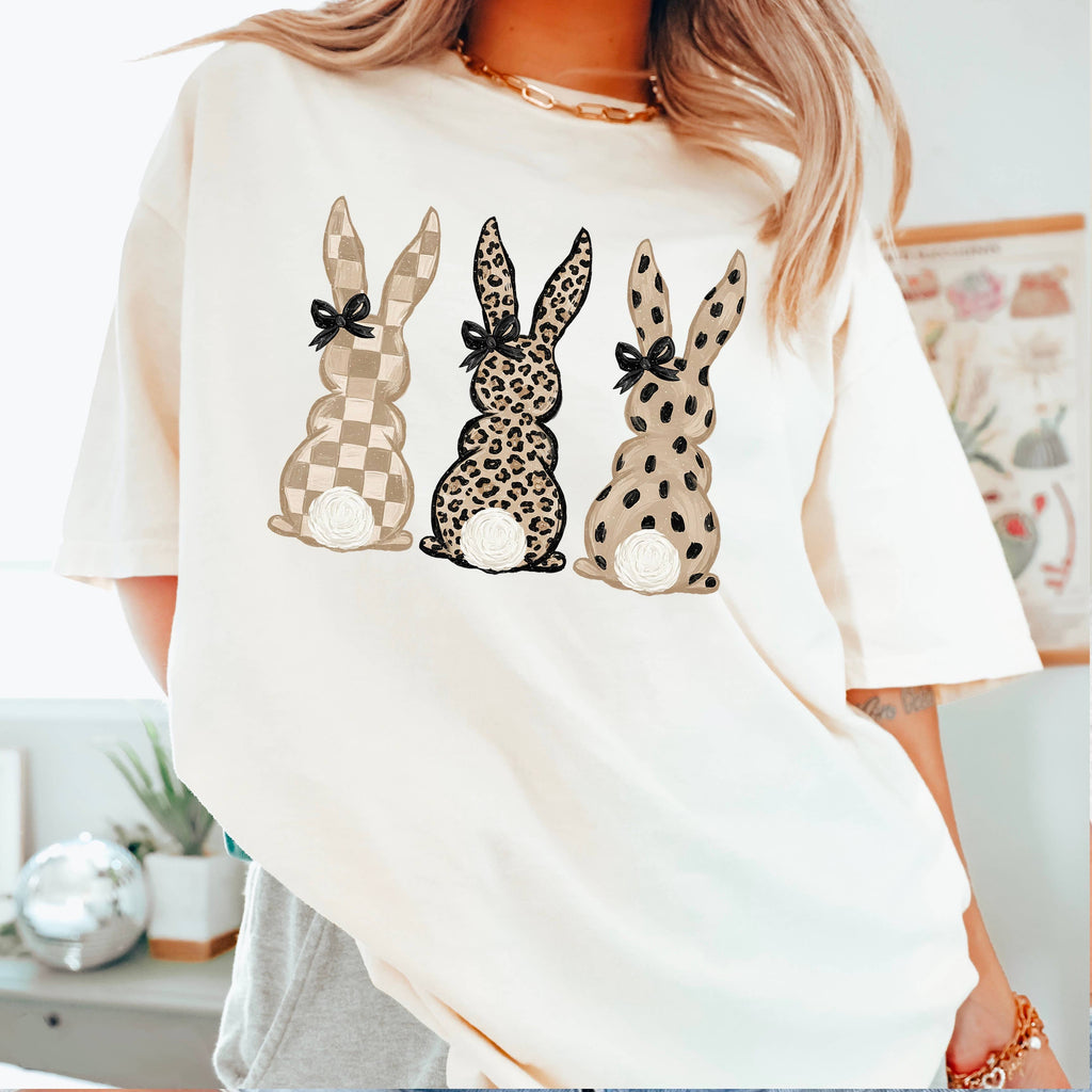 Easter Rabbit Trio Comfort Color - Adult & Kids T-Shirts, Sweatshirts & Hoodies apparel design preview 1