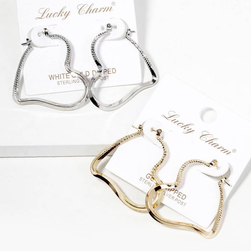 Gold-Dipped Half Textured Line Heart Hoop Earrings - Adult & Kids T-Shirts, Sweatshirts & Hoodies apparel design preview 1