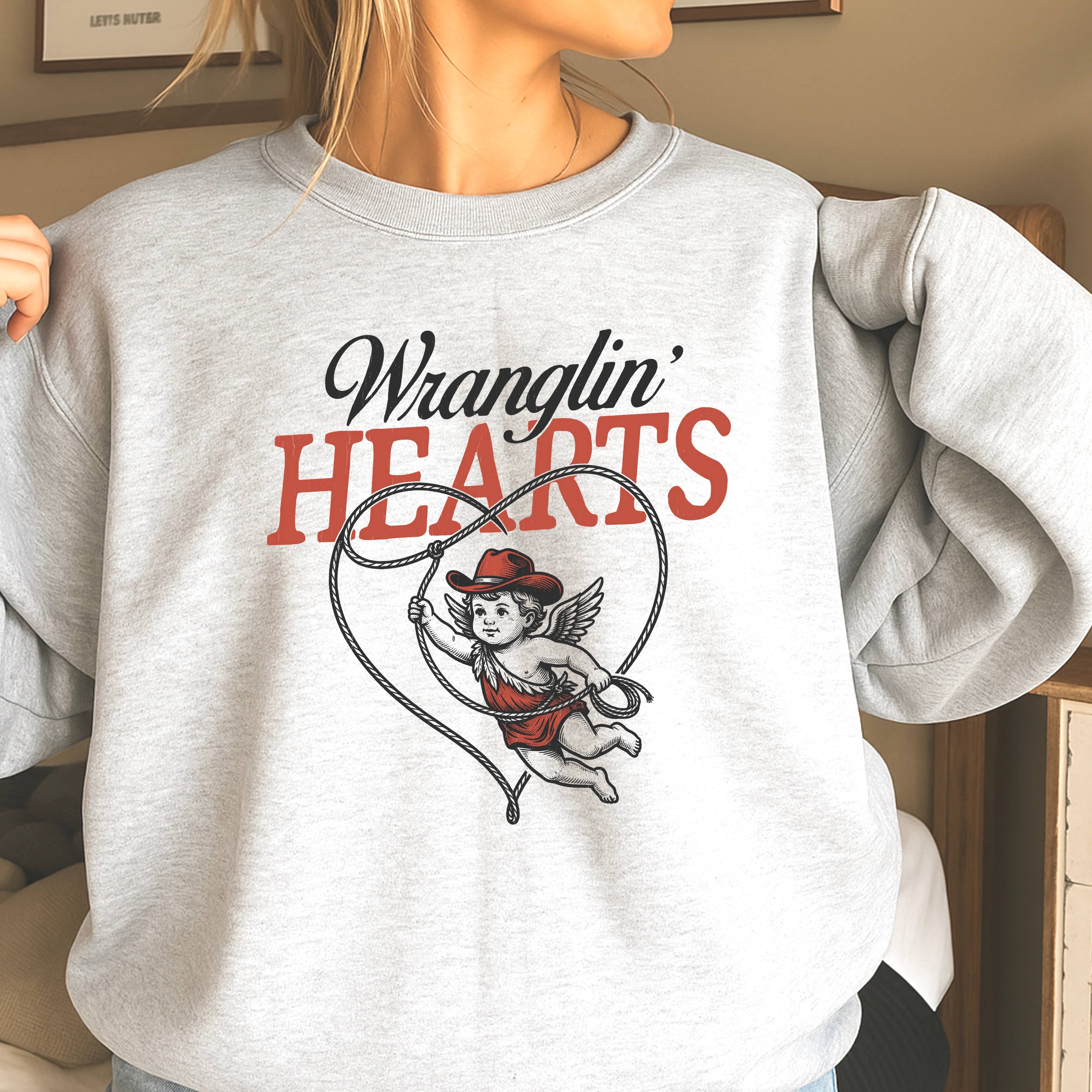 Wranglin Hearts Valentine'S Day Gildan Brand - Adult & Kids T-Shirts, Sweatshirts & Hoodies apparel design preview 1